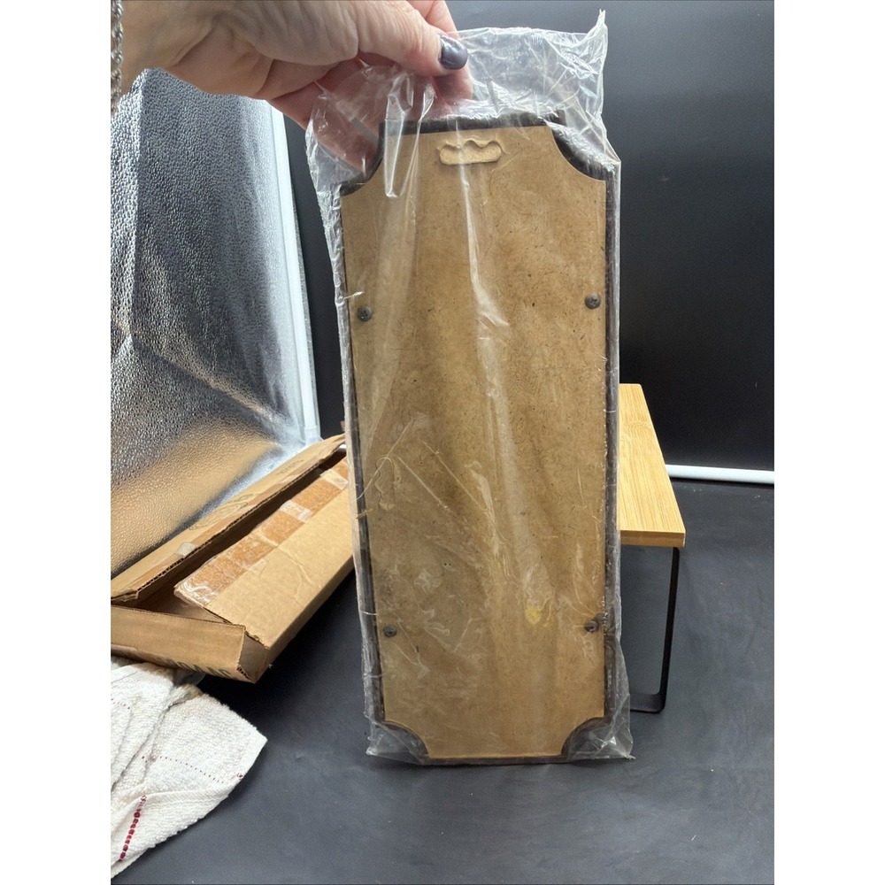 VTG Faux Bamboo Wall Mirror Hollywood Regency Chinoiserie Brown Accent 13in NEW - Picture 7 of 7